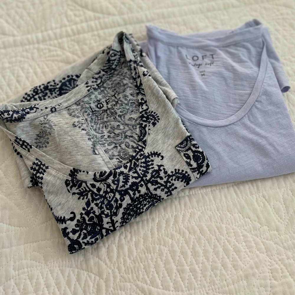 LOFT BLUE TANK AND LOFT PAISLEY TEE- SOLD AS A PAIR
